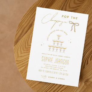 Ribbon Pop Möhippan Champagne Torn Inbjudningar