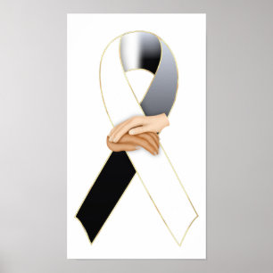 Ribbon Print för antirasism Awareness Poster