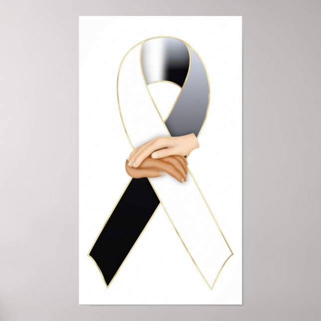 Ribbon Print för antirasism Awareness Poster (Framsidan)