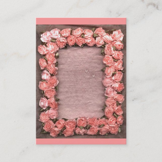 Ribbon Ro and Löv Satin Photo Ram Business Visitkort (Framsida)