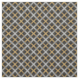 Ribbon silver och Guld på Black Tiled Mönster Tyg
