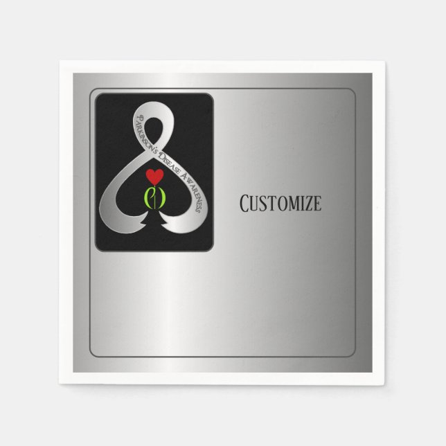 Ribbon Silver Pappersservett (Framsidan)