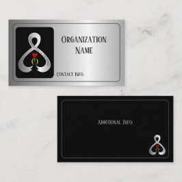 Ribbon Silver Visitkort