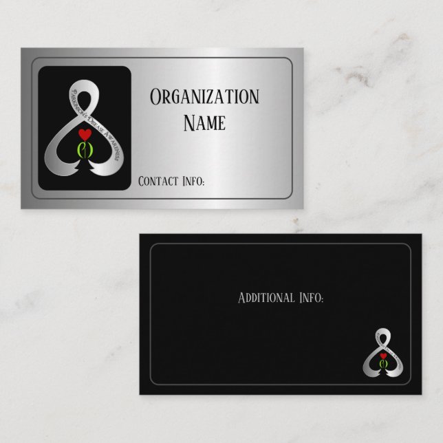 Ribbon Silver Visitkort (Fram/baksida)