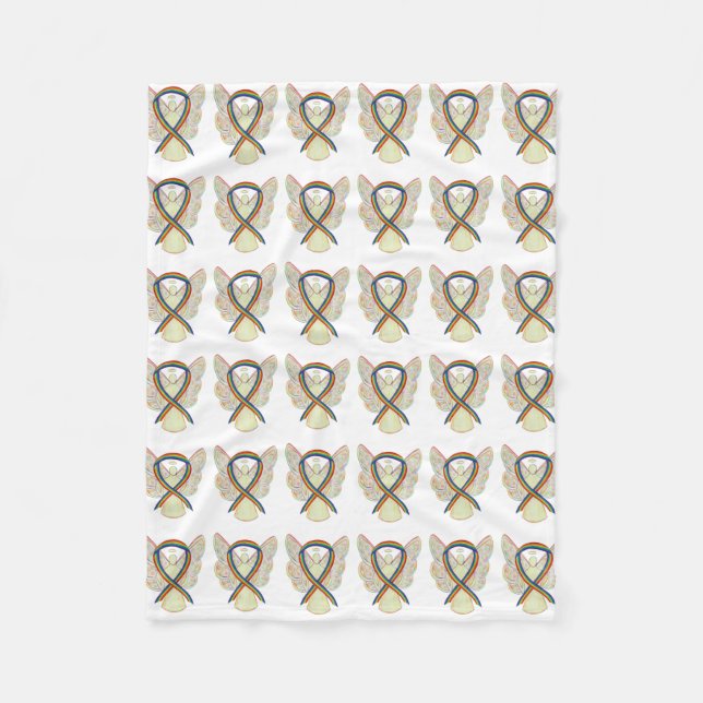 Ribbon Soft Blankets - tuggben för regnbågsmedveta Fleecefilt (Framsidan)