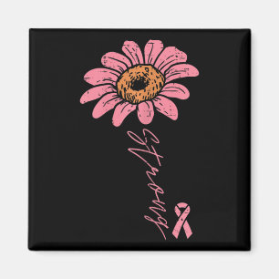 Ribbon Solros Strong Breast Cancer Awareness Wo Magnet