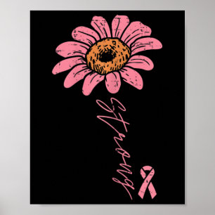 Ribbon Solros Strong Breast Cancer Awareness Wo Poster