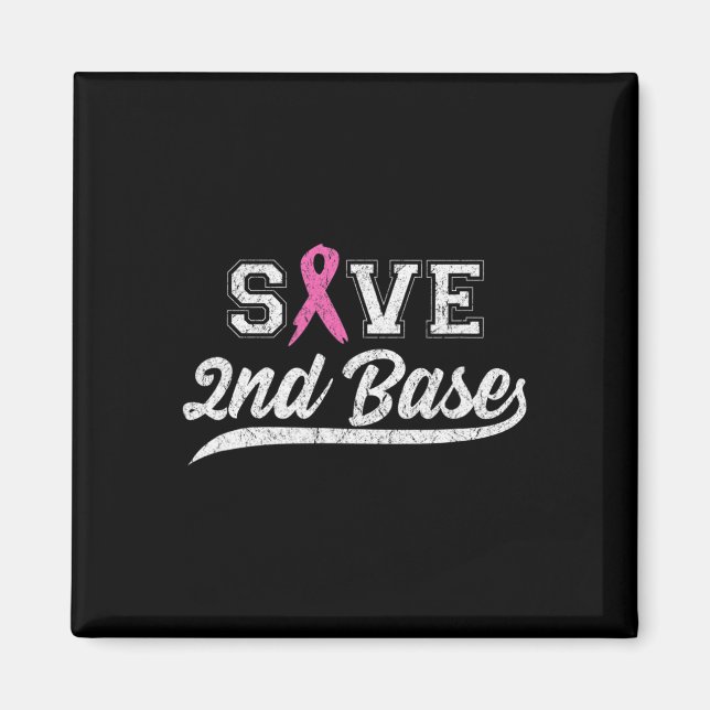 Ribbon Spara Second Base Breast Cancer Awareness V Magnet (Framsidan)
