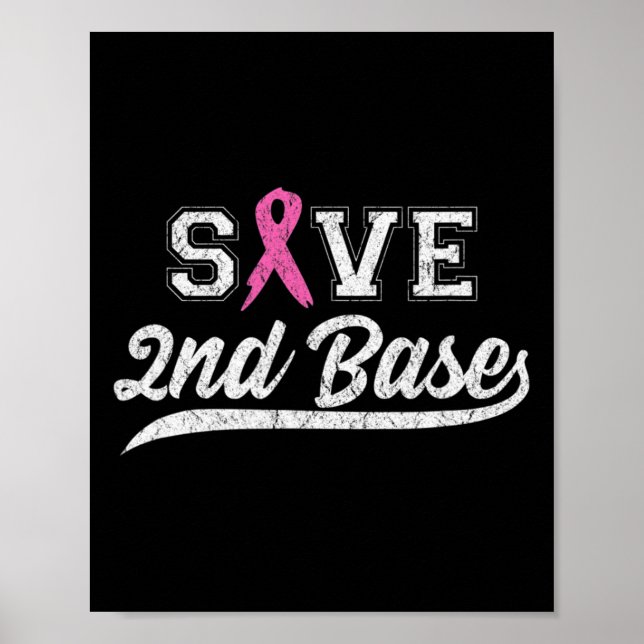 Ribbon Spara Second Base Breast Cancer Awareness V Poster (Framsidan)