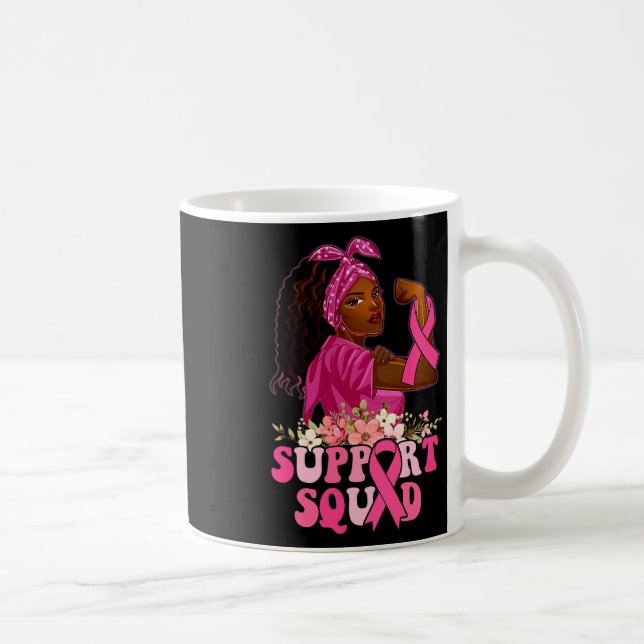 Ribbon Strong Women Support Squad Breast Cancer Kaffemugg (Höger)