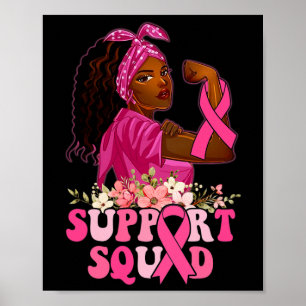 Ribbon Strong Women Support Squad Breast Cancer Poster