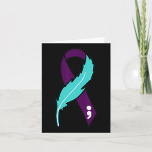 Ribbon Suicide Awareness Mental Health För manar W Kort