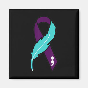 Ribbon Suicide Awareness Mental Health För manar W Magnet