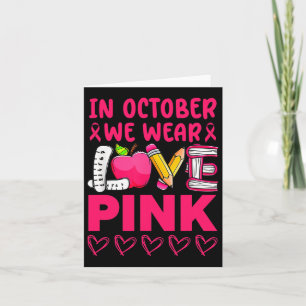 Ribbon Teacher Breast Cancer Awareness Vi Bära Pin Kort