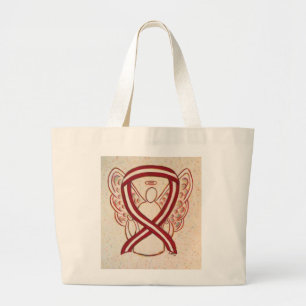 Ribbon Tote Bag för cancermedvetande vid cancer i Jumbo Tygkasse