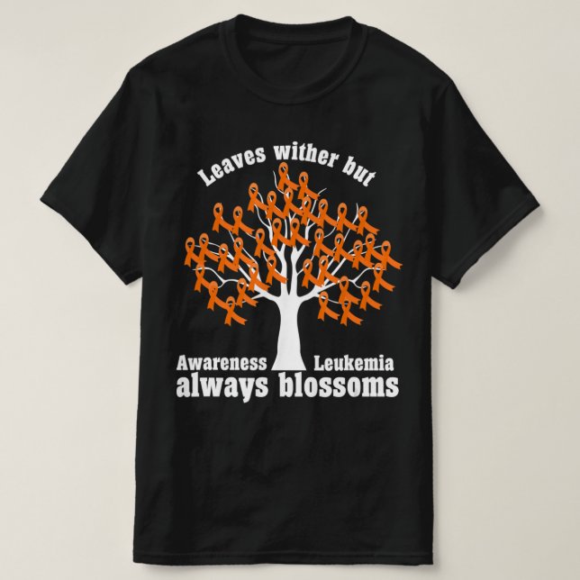 Ribbon Träd Aml Leukemia Awareness T Shirt (Design framsida)