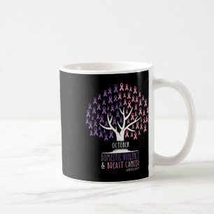 Ribbon Träd-bröst Cancer and Domestic Violate AW Kaffemugg