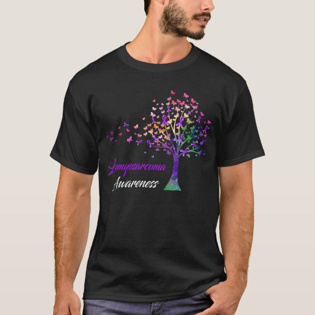 Ribbon Träd Leiomyosarcoma Awareness T-Shirt (Framsida)
