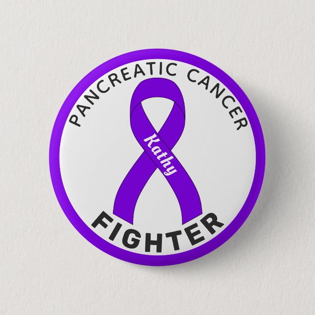 Ribbon Vit knapp för behandling av pankreascancer (Framsida)