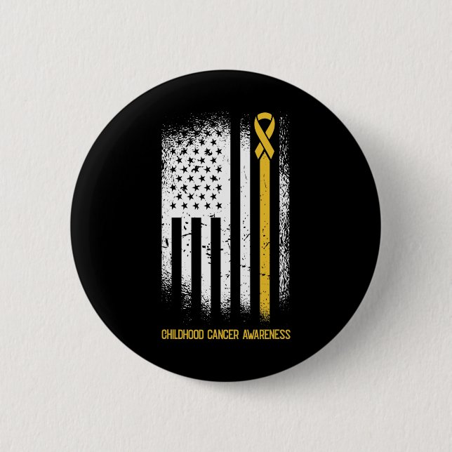 Ribbon Wa, amerikanska Flagga Childnature Cancer A Knapp (Framsida)