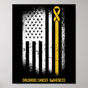 Ribbon Wa, amerikanska Flagga Childnature Cancer A Poster