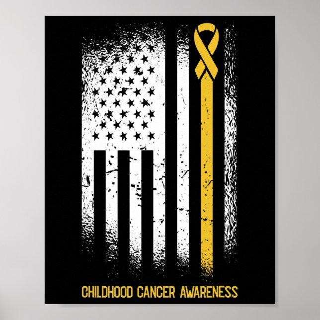 Ribbon Wa, amerikanska Flagga Childnature Cancer A Poster (Framsidan)