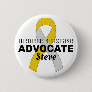Ribbon White-knapp för Meniere's Disease Advocate Knapp