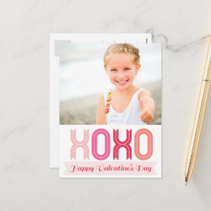 Ribbon XOXO Kärlek och Kisses Alla hjärtans dagfot Helg Vykort