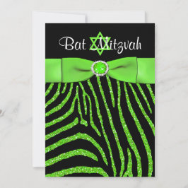 RIBBON Zebra Glitter Bat mitzvah Inbjudan 2