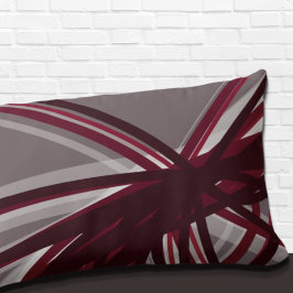 Ribbondesign för grått och burgundisk konstnärlig lumbarkudde
