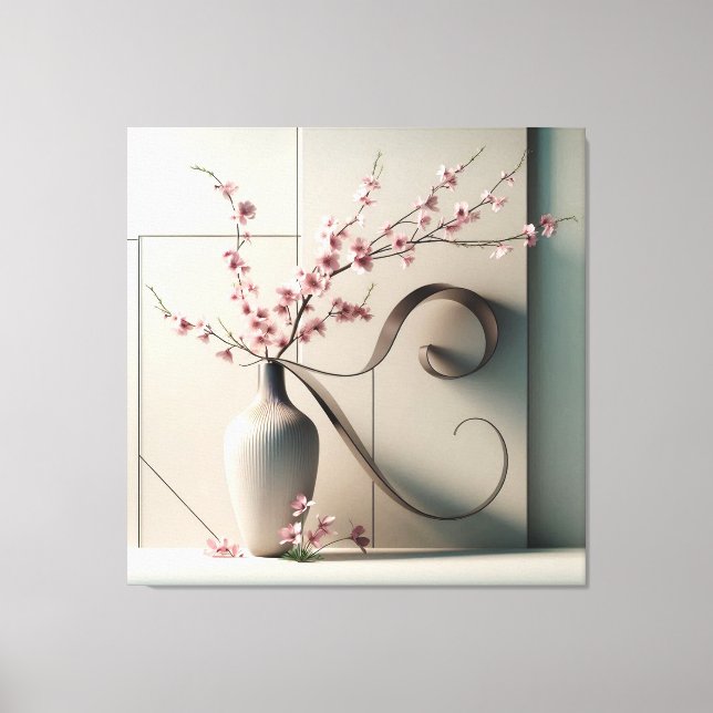 Ribboned Sakura Composition Canvastryck (Framsida)