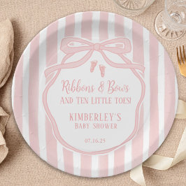 Ribbons Bows Ten Little Toes Bow Girl Baby Shower