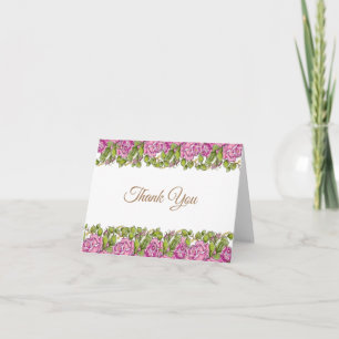 Ribbons & Roses Watercolor Tacksamhetskort Tack Kort