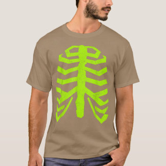 Ribcage Distress Spooky Skeleton T Shirt
