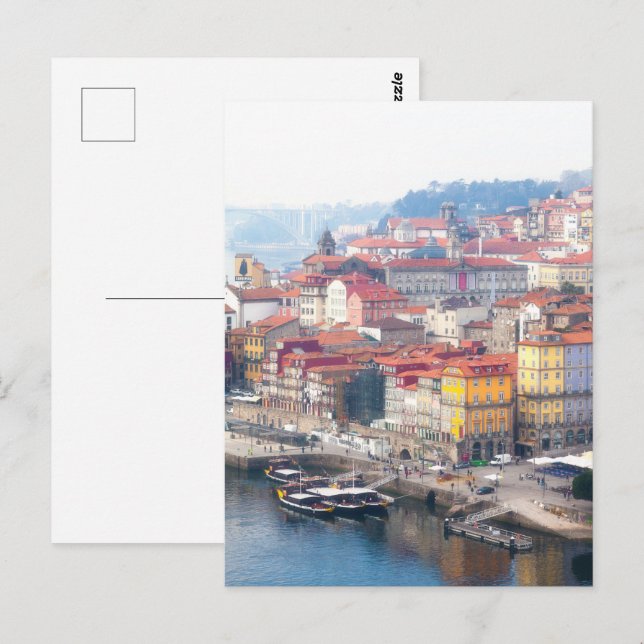 Ribeira och Douro floden. Porto, Portugal. Vykort (Fram/baksida)