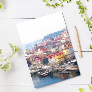 Ribeira och Douro floden. Porto, Portugal. Vykort