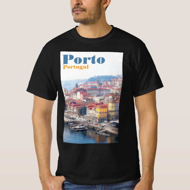 Ribeira och Douro River. Porto, Portugal T Shirt (Framsida)