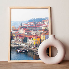 Ribeira och Dourofloden. Porto, Portugal. Fototryck
