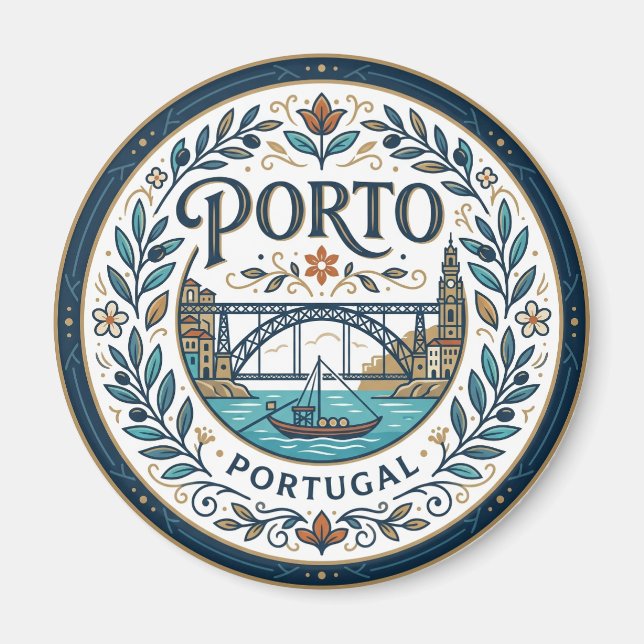 Ribeira, Porto Portugal Magnet (Framsidan)