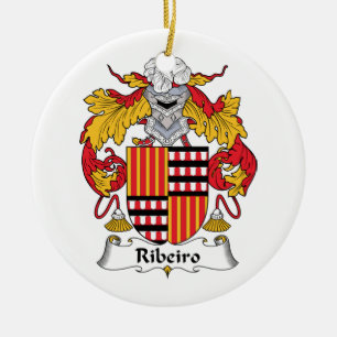 Ribeiro familjvapensköld julgransprydnad keramik