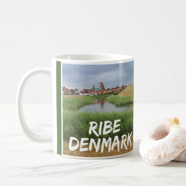 Riberhus och Ribe, Jutland, Danmark Kaffemugg (Med munk)
