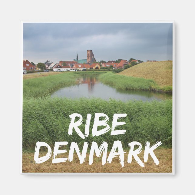 Riberhus och Ribe, Jutland, Danmark Magnet (Framsidan)
