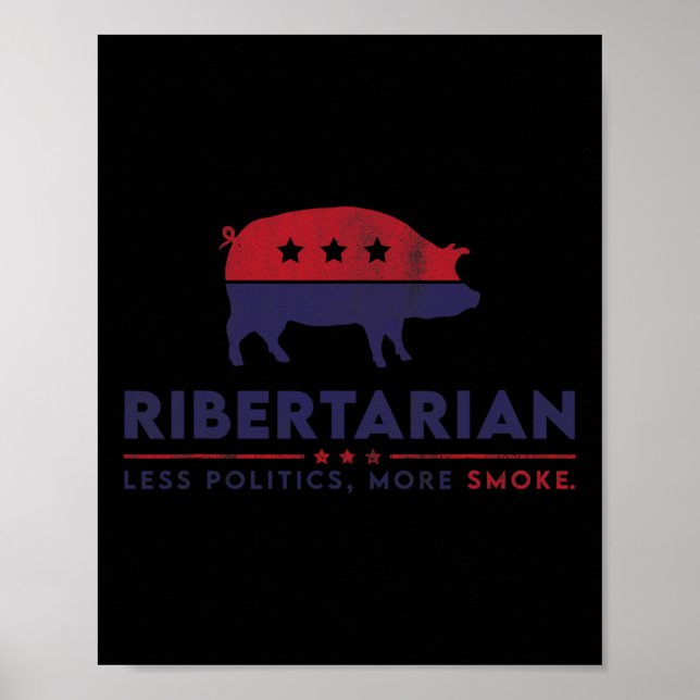 Ribertarian Funny Pitmaster Bbq Meat Smoker Less P Poster (Framsidan)