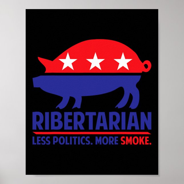 Ribertarian Tröja Bbq Och Grill  Poster (Framsidan)