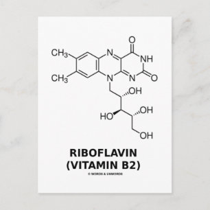 Riboflavin (vitamin B2) Kemisk molekyl Vykort
