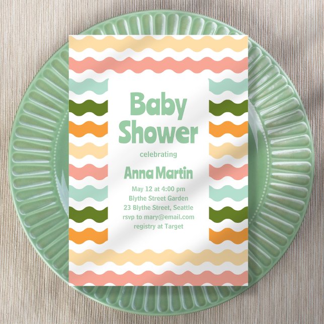 Ric Rac Baby Shower Inbjudan (Skapare uppladdad)