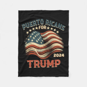 Ricans for Trump 2024 USA flagga Fleecefilt