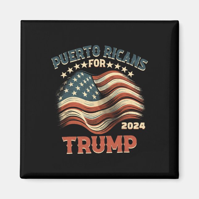Ricans for Trump 2024 USA flagga Magnet (Framsidan)