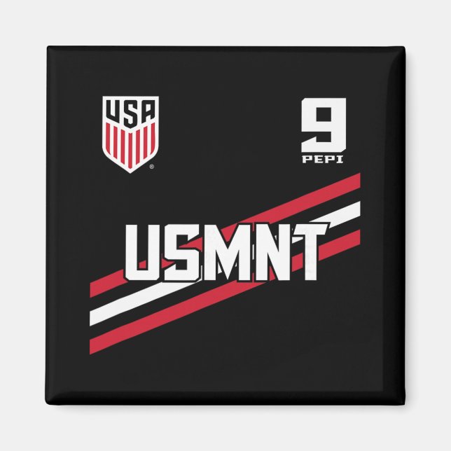 Ricardo Pepi 9 Marinblå Usmnt Officiellt Licensier Magnet (Framsidan)