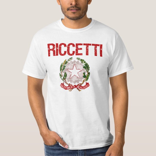 Riccetti italienskt efternamn t-shirt (Framsida)